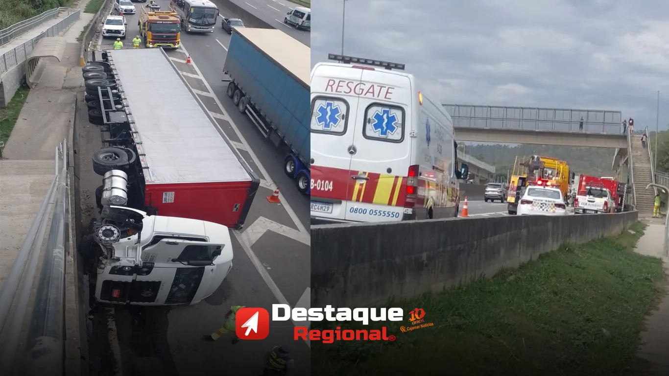 Motorista Perde Controle Bate Em Mureta E Tomba Na Via Anhanguera